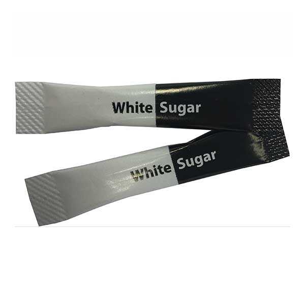 White sugar sachets